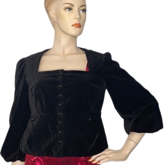 Vintage Black Velvet Edwardian Dress Jacket - Picture 1 of 16